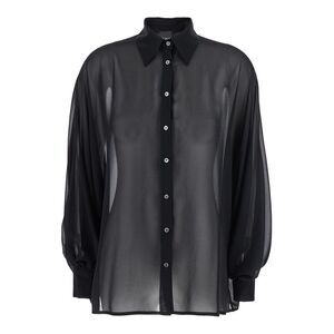 Plain Oversize Sleeves Seethrough Shirt